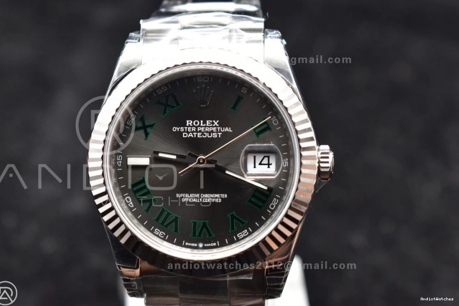 590 DateJust Best 904L Bracelet on Edition HighPerformance SS Green VSF Dial VS 1:1 Roman 41 126330 Oyster Gray 1204